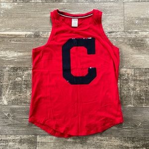 NWOT Victoria’s Secret PINK Red and Blue Cleveland Tank Top